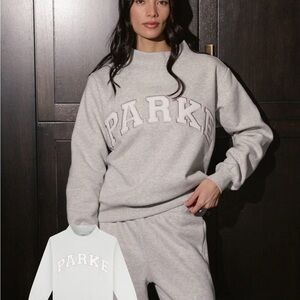 NIB Parke Varsity Fleece Mockneck Metallic